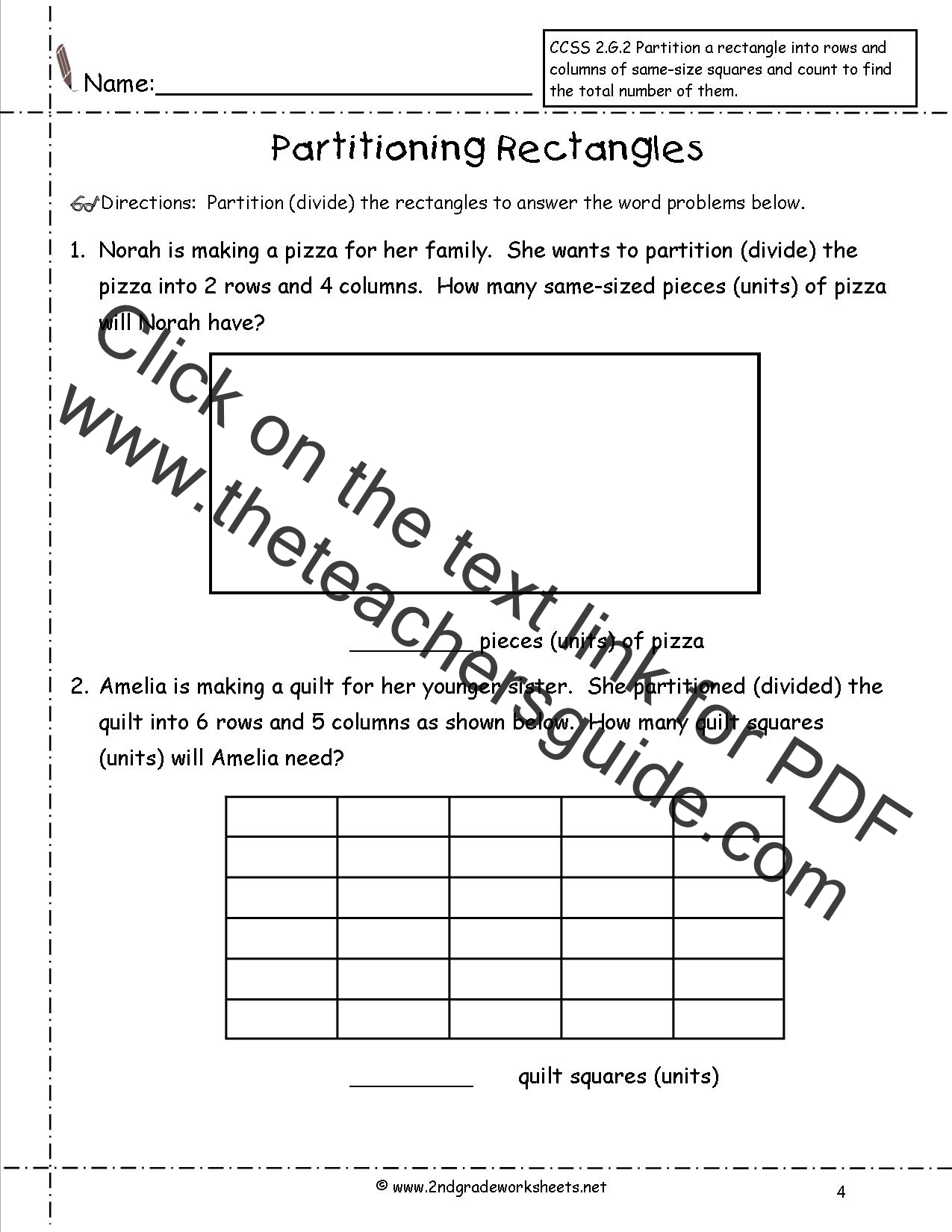 2nd Grade Math Common Core State Standards Worksheets