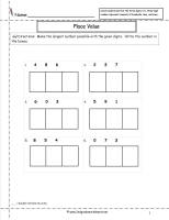 place value worksheet