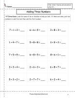 adding three numbers worksheet