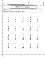 adding three numbers worksheet