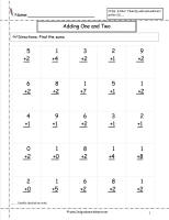adding one and two addtion facts