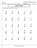 doubles facts worksheet