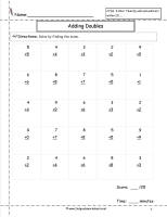 doubles facts worksheet