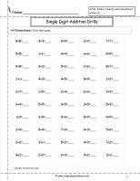 single digit addition fluency drills