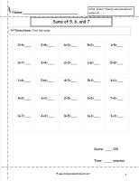 sums of five, six, and seven